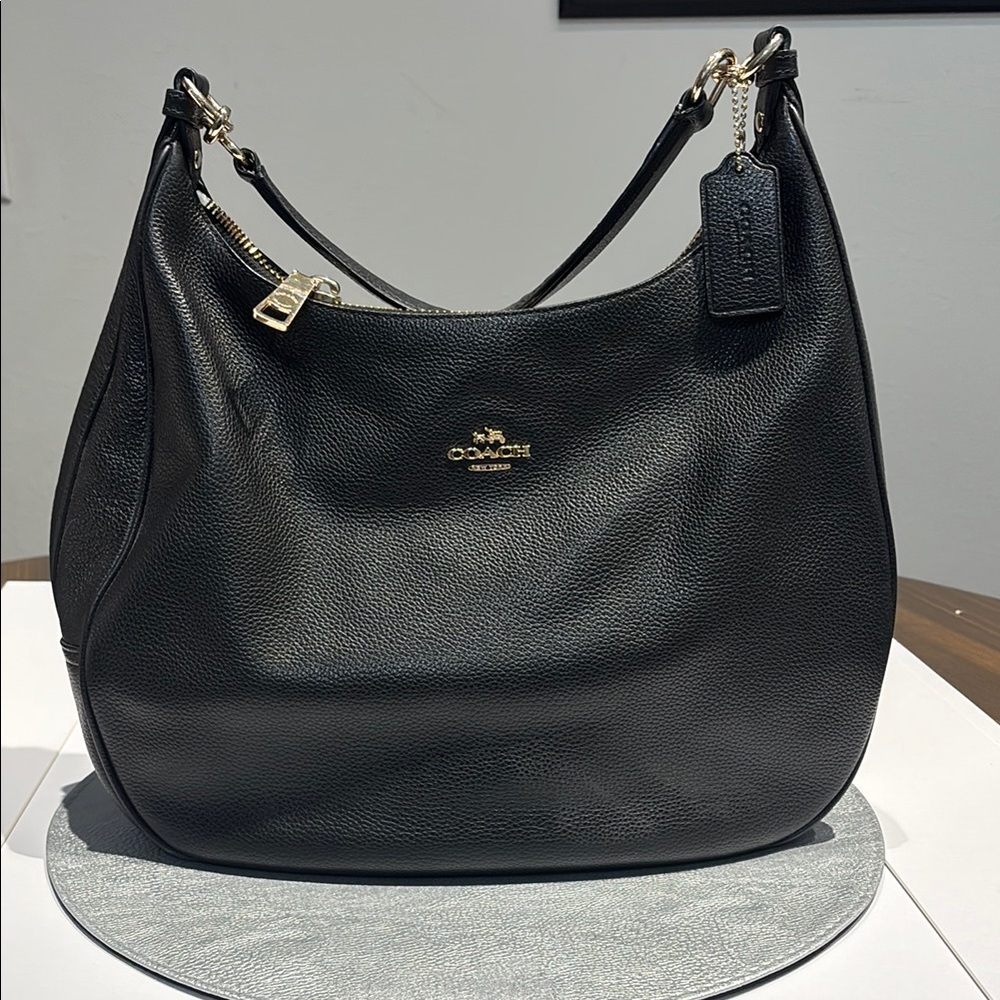Coach Black Leather Hobo Bag